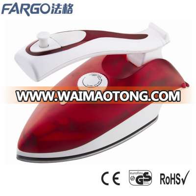 Foldable handle dual voltage electrical steam travel iron